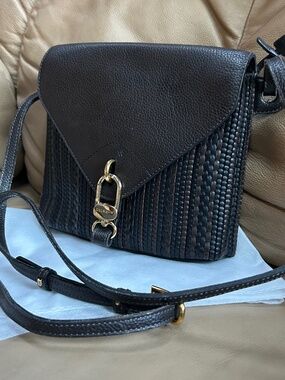 NEW DELVAUX BICOLOR Woven Leather Crossbody